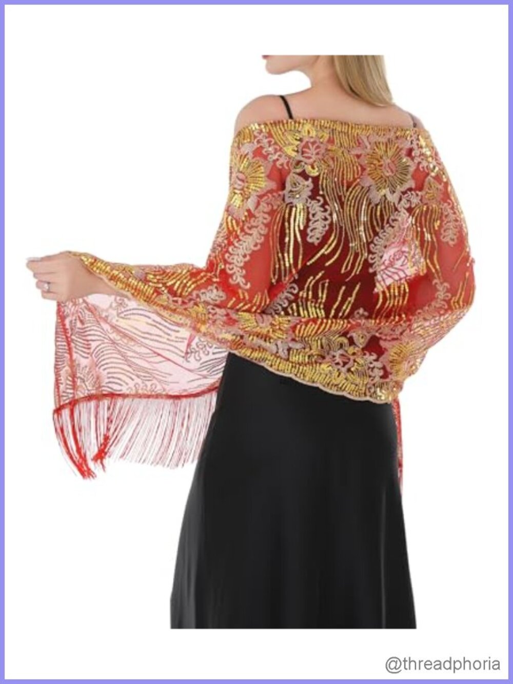Elegant Sequin Lace Chiffon Wrap Shawl for Evening Dresses Wedding Party Coverup